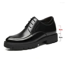 Kleidschuhe 10 cm extra hoher Aufzug Herren echtes Leder Höhenerhöhung Casual Business versteckter Keilabsatz männlich Hochzeit