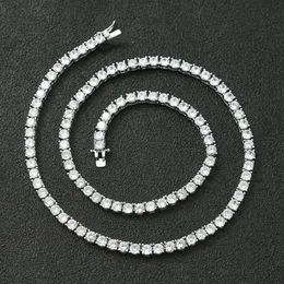 41 45 50 55 cm 925 Sterling Silber Halsband Tennis Halskette 3 mm 4 mm Zirkonia Steine Kette Halsketten für Frauen Verlobung Hochzeit Part262j