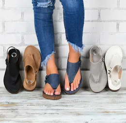 Litthing Summer Women Sandals Women039s Flats Open Toe Solid Casual Shoes Clip Toe Wedges Sandals Flips Flops Ladies Shoes6545632