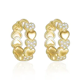 Hoop Huggie Hie Orecchini gioielli di qualità di lusso per le donne 2021 Trend Cz Crystal Heart Wide Loop Oro Sier Colore Regalo femminile Drop De Dhczb