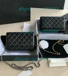10a Superkvalitetskvinnkedja Wallet Real Leather Caviar Lambskin Zipper Mini Woc Shoulder Bag Crossbody Luxurys Designers Väskor Klassiska hangbagar Purse Free Shippin
