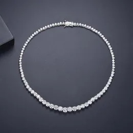 Correntes na moda amantes colar laboratório diamante cz pedra branco ouro cheio chorker pingente colares para mulheres festa nupcial casamento jewe2193