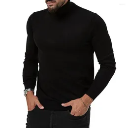 Men's T Shirts Mens Warm Autumn Winter High-Necked Pullovers Turtleneck Sweater Fine Knit T-Shirt Slim Fit Casual Male Bottoming Plain