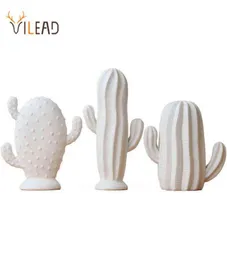 Figurine decorative VILEAD Nordic Ceramica Cactus Decorazione del desktop Europeo Creativo Artigianato vegetale Ufficio Camera da letto Soggiorno Dec7078874
