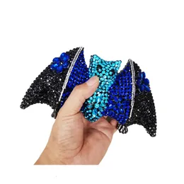 Est estilo sacos para mulheres animal morcego multi alta qualidade cristal strass embreagem carteira cocktail festa casamento bolsa de dinheiro 231226