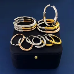 Hohe Qualität Mode 925 Sterling Silber Funkelnden Zirkon U-Förmigen Verschluss Ohrring für Frauen Klassische Luxus Marke Schmuck Feine geschenk