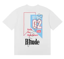 RHデザイナーメンズrhude刺繍Tシャツ夏のメンズトップレターポロスシャツレディースTシャツ服