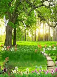 Beautiful and simple leisure green big tree forest landscape wallpapers beautiful scenery wallpapers2077861