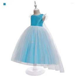 소녀 드레스 BX1630 패션 어린이의 공연 옷 메쉬 스팽글 소녀 긴 망토 할로윈 공주 드레스