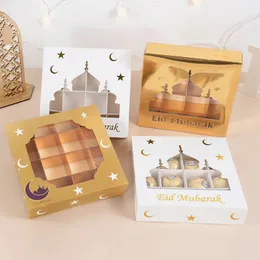 1-5 кусочков подарочной коробки Eid Al Fitr Candy Cake Box Ramebaging Ramadan Karim Украшение 2023 г. Исламская вечеринка 231227