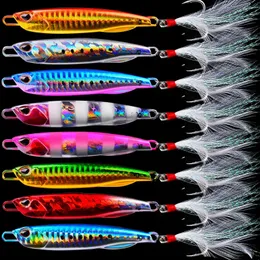 8 PCS/Lot Jigging Lure مجموعة صيد السمك المعدنية Spinner Spoon Pait Jigs Japan Fishing Tackle Pesca Bass Tuna Trout 231226