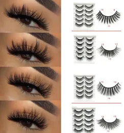 3D Mink återanvändbara falska ögonfransar 100 riktiga Siberian 3D Mink Hair Strip False Eyelash full långa individuella ögonfransar mink fransar ex4506630