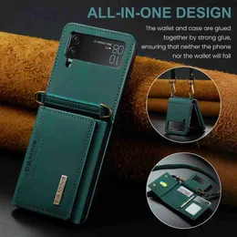Cell Phone Cases For Samsung Z Flip 4 Anti-Slip Luxury Wallet Function Case for Samsung Galaxy Z Flip 4 5G Flip4 Cell Phone Accessories Funda