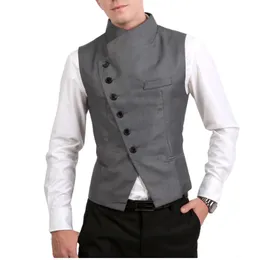 남자 싱글 가슴 사이드 버튼 새로운 커스텀 스타일 디자인 남성 클래식복 조끼 chaleco hombre