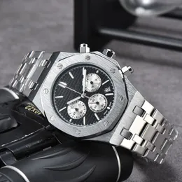손목 시계 New Mens 시계 모든 다이얼 작업 쿼츠 시계 최고 럭셔리 브랜드 크로노 그래프 시계 가죽 벨트 남성 패션