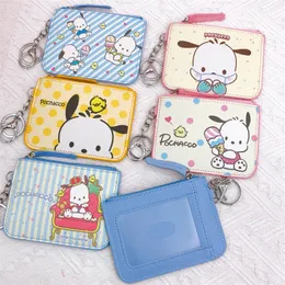 다기구 PC 만화 Pacha Dog Coin Purse ID 카드 홀더 키 체인 학생 학교 카드 식사 카드 케이스 홀더 17 스타일