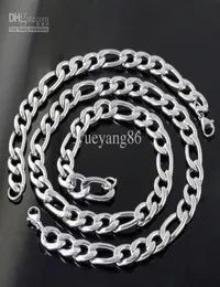 11mm 1set 127g Highly mirror polishing Stainless Steel figaro chain 236 necklace amp 9 braceletFashion mens jewelry set3181924