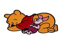 Animierter Film inspirierte Brosche Cute Bear und Schwein Badge Funny Cartoon Accessoires Dekoration 1060271