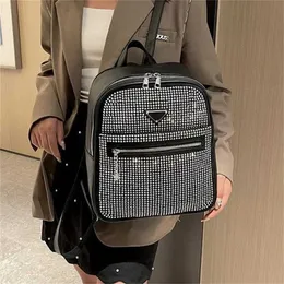 28% OFF Designer mochila dupla com enfeites de diamante nova para mulheres simples moda atmosférica casual crossbody bolsa de estudante de grande capacidade
