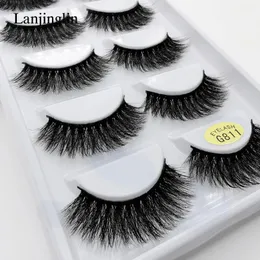 LANJINGLIN 10 boxes / lot mink eyelashes natural long false eyelashes 100% handmade soft 3d mink lashes makeup faux cils G811 231227