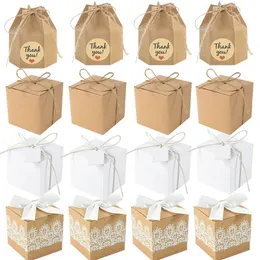 10 caixas de doces de papel kraft de 10 caixas de chocolate com desconto no casamento de corda usadas para a festa de embalagem de festas de chá de bebê de aniversário decoração de embalagem 231227