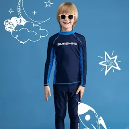 Wear Julysand Meninos Swimwear Crianças Manga Longa Rash Guard Define Crianças Terno de Proteção Solar Menino Duas Peças Maiô