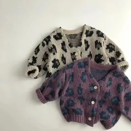 MILANCEL automne enfants vêtements léopard filles chandails mode tricot Cardigans garçons pull 231226