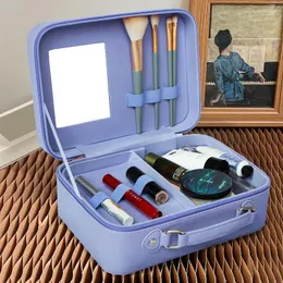 Sac de sacs à cosmétiques avec miroir, trousse de maquillage, rangement de voyage Portable