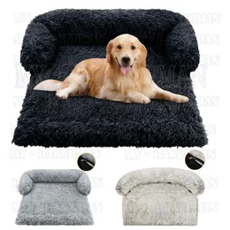 2 estilos manta sofá cubierta cama para perro sofá grande peluche perro sofá cojín felpa cálida perrera mascota xxl 231226