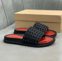 Man Spike Spike Slippers Spikes planos Slide Sandal Pool Comfort Platform Planks Studs Slides Flip Flips Beach Summer Fashion Casual Bottom MULES TIMES'952