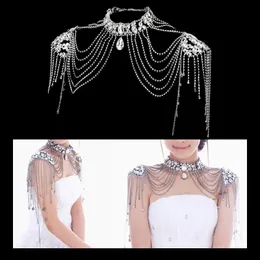 Necklaces Shoulder Chain Necklace Bikini Gift Fashion Adjustable for Wedding Gril Shoulder Strap Bride Beads Lace Jewelry Crystal Accs