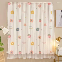 Curtain Cute Printed Kids Girls Bedroom Curatins Easy Install Blackout Drapes For Living Room Kitchen Double-layer Mesh Screen Curtains