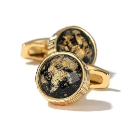 CuffLinks Gold Color Tomye XK22S014 Pulsanti per cuffie per smolumi rotondi personalizzati