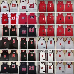 2023-24 Novas camisas de basquete costuradas 2 Lonzo 8 Zach 11 DeMar Ball LaVine Derozan Branco Azul Vermelho Homens S-XXXL