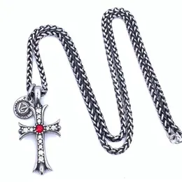 Designer ch Cross Luxury Chromes Pendant Necklace Six Star Titanium Steel Retro Hip Hop Men's Women's Fashion Heart Neckchain Sweater Chain Lover Gift I826