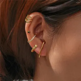 Hoop örhängen canner 5-stycken Set Snake Shape Zircon Ear Clips Minimalist C-Shaped Stud Classic DIY Multi-Wear Copper Smycken