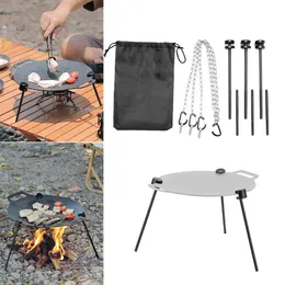 Griglia staccabile verticale treppiede picnic all'aperto barbecue barbecue staffa in lega di alluminio supporto piastra 231226