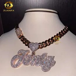 Zuanfa Hip Hop Moissante Jewelry for Man and Women Sier with VVS Diamondant Custom Iced Out Out.