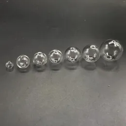 Flaskor 50 st 6-30mm mini glödlampa glas globe bubbla rund boll med två håls diy ihåliga orbs viage hänge önskar flaska