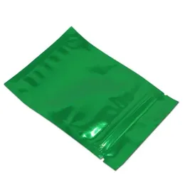 Matte verde reclosable zip lock saco de pacote de folha de alumínio varejo 200 pçs/lote alimentos saco com zíper chá lanches à prova de água embalagem mylar folha gjvj