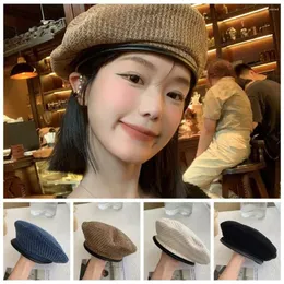 Berets Maillard Baskenmütze Lässiger britischer Stil Koreanischer Malerhut Sboy Cap Tuch Achteckiger Herbst