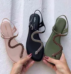 Sandals New 2022 Brazilian Jelly Shoes Women Fashion Flat S Snake style Roman Girl Female Beach Sandal Casual Wear SM084 27535495