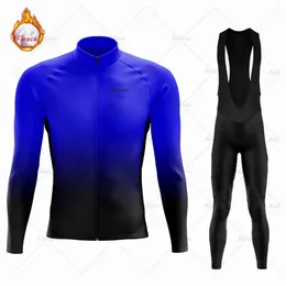 2023 Long Sleeve Fleece Men Mountian Bicycle Clother Racing Bike Clothing Cycling Set Uniform Maillot Ropa Ciclismo 231227