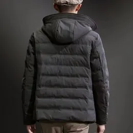 Winterliche minimalistische Daunenjacke in sauberen Farben für Herren, mittellange Daunenjacke mit Kapuze für Wärme,