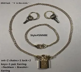 Для девочек 2019 комплект с замком на заказ, ожерелье, браслет, серьги, стиль SNNBE2001659