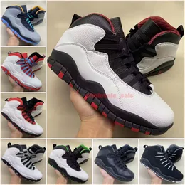 مع Box Jumpman 10 10S Mens Basketball Shoes Cement Streel Gray Chicago Flag Linen Orlando Seattle Shadow Tinker Racer Blue Men Trainers Sports Switch Switch US 13