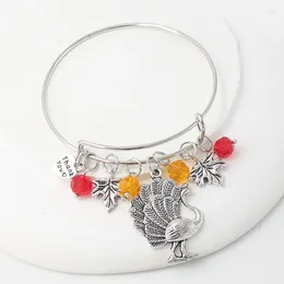 Charm Bracelets Arrival Cute Thanksgiving Turkey Bracelet For Women Jewelry Thank You Gift Pulsera