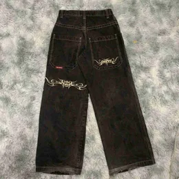 Jnco y2k streetwear hip hop boxe guanti stampa grafica pantaloni neri uomini uomini donne harajuku gambe gothic c5 c5