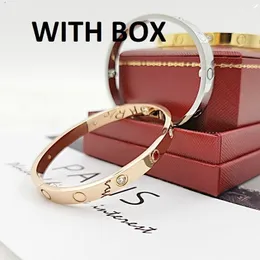 Mit Box Armband Designer Schmuck Mode Gold Armreif Damen Armbänder Luxus für Herren Marke 6 mm Edelstahl 4 Stein AAA