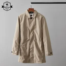 Мужской ветрозащитный теплый плащ средней длины в японском стиле, простое повседневное водонепроницаемое пальто, мужские модные деловые куртки с лацканами 231226